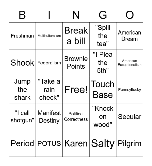 6/28 bingo Card