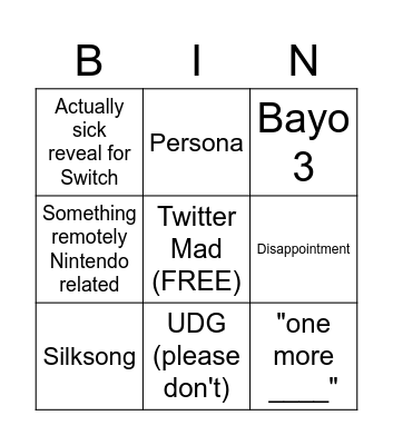 Mini Direct, Mini Bingo Card