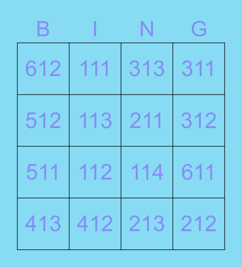 class Bingo Card