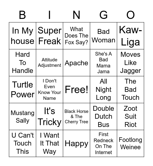 Casey's Favorites Cover All Bingo Card