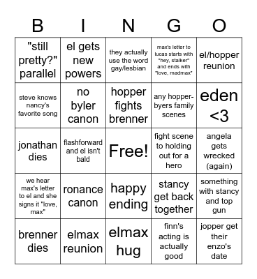 st4 hopes Bingo Card