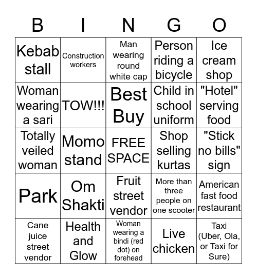 Day One Bingo! Bingo Card