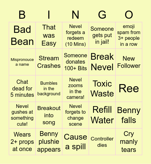NEVELATION7 BINGO Card