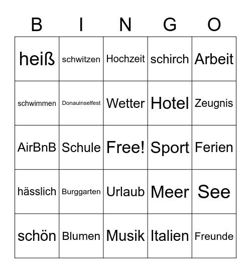 Parkbingo Card