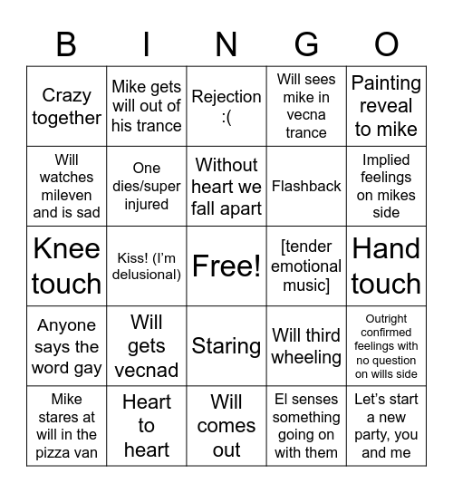 Byler st4 vol 2 bingo!! Bingo Card