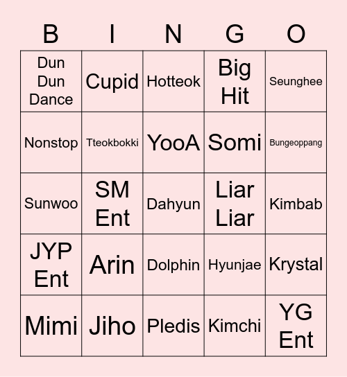 00JAEMINCF Bingo Card