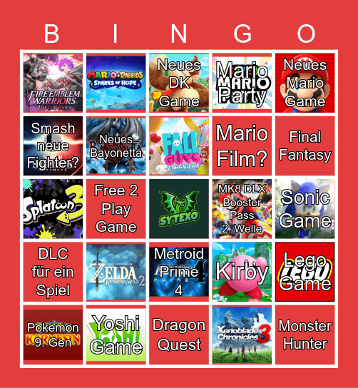 Nintendo Direct (mini) Bingo Card