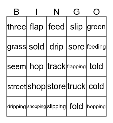 Lesson   6 Bingo Card