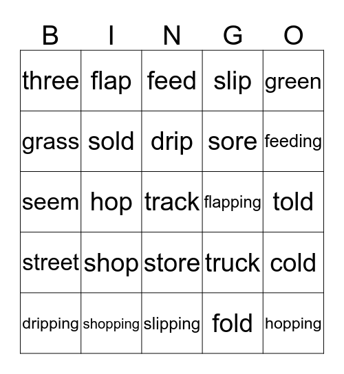 Lesson   6 Bingo Card