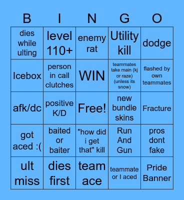 valorant Bingo Card