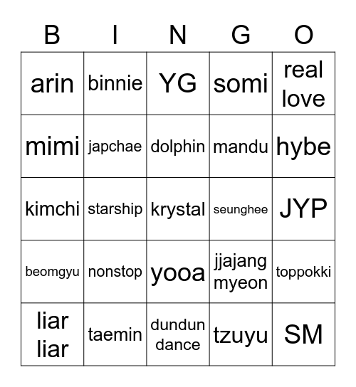 PUNYA JIJEEEEL Bingo Card