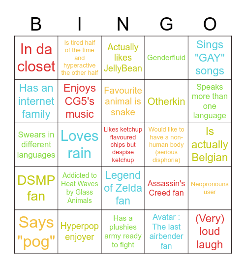 Are you like me ? Bingo Card