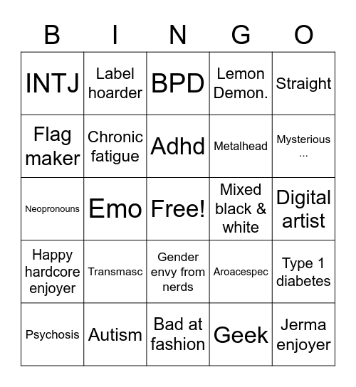 DANIEL Bingo Card