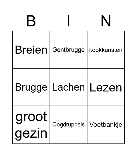 Verjaardag Rachel Bingo Card