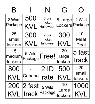 Admission Bingo Card