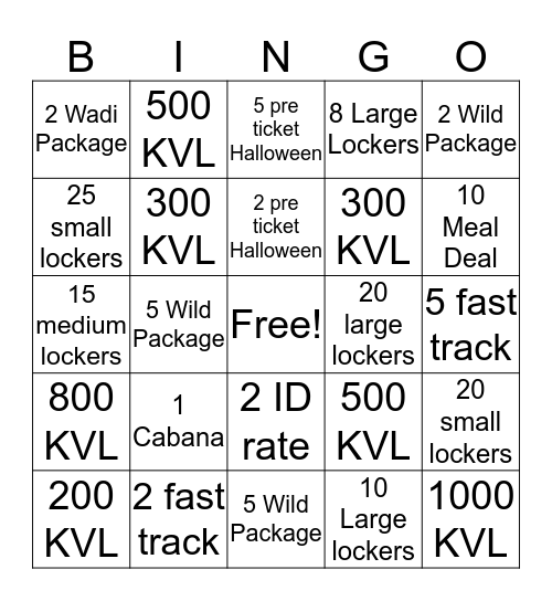 Admission Bingo Card
