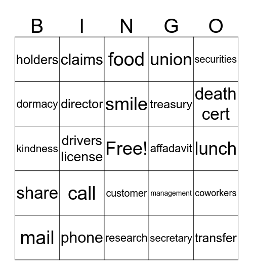 customer service week Bingo Card