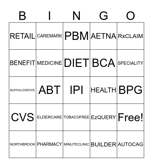 CVS HEALTH Bingo Card