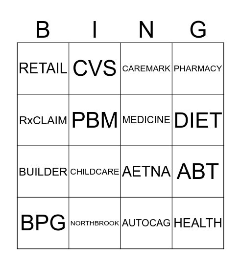 CVS HEALTH Bingo Card