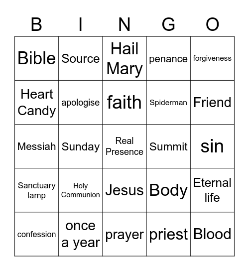 HEART CANDY Bingo Card