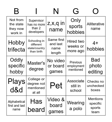 New Associate Bingo Mk VI Bingo Card