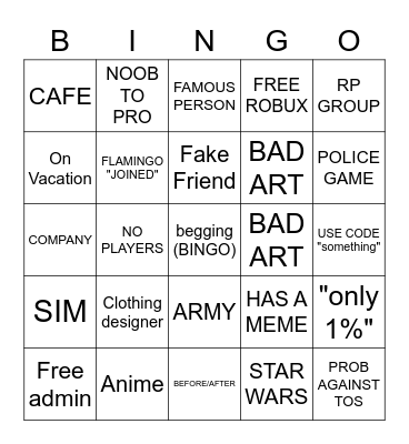 AD BINGO Card
