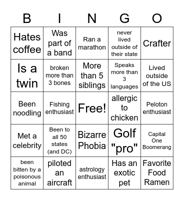 MMG Bingo Card