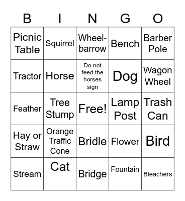 Carousel Park Bingo Card