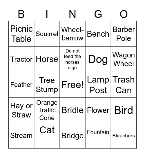 Carousel Park Bingo Card