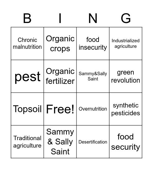 Ch.9 Bingo Card