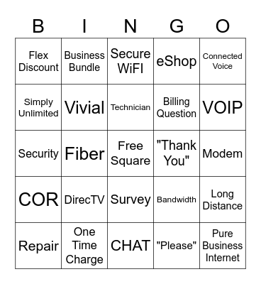 Call Observation #1 Bingo Card