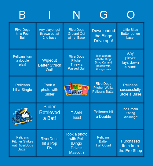 Pelicans Bingo Presented by Bingo Drive! Bingo Card