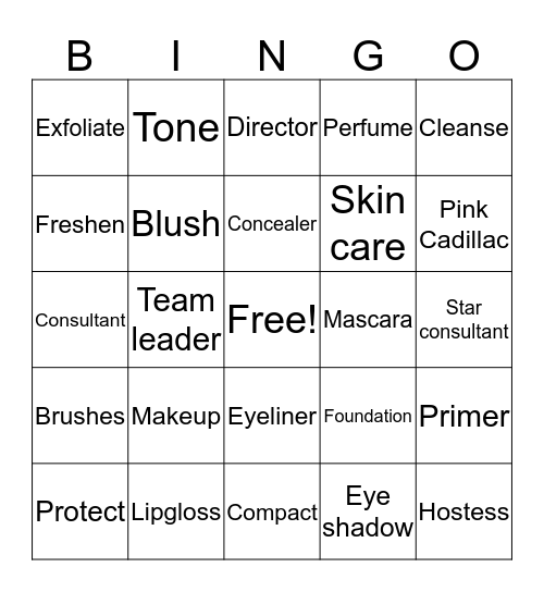 Beauty Bingo Card