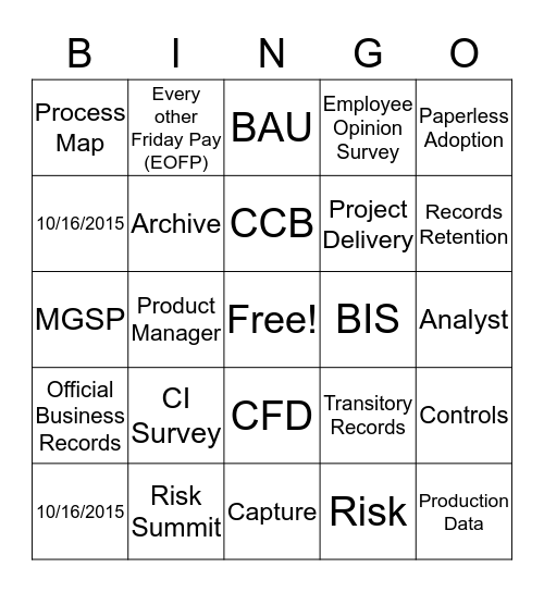 IMAGE SERVICES Bingo Card