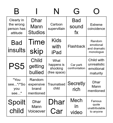 Dhar Mann Bingo! Bingo Card