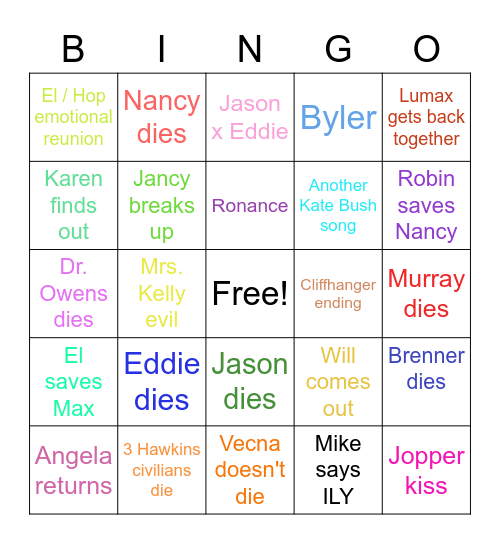 ST4 Vol. 2 Predictions Bingo Card