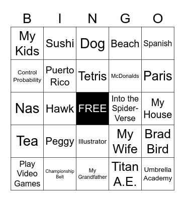 Danny's Last Day :( Bingo Card