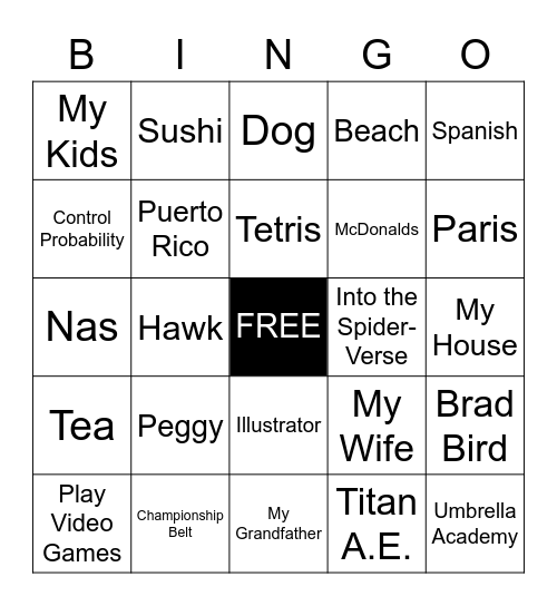 Danny's Last Day :( Bingo Card