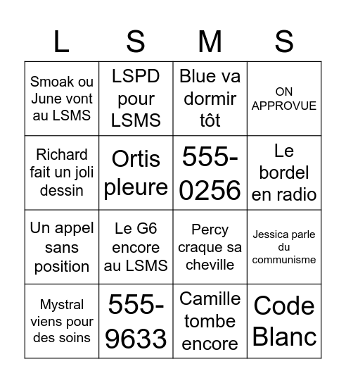 Le bingo du Burnoute Bingo Card