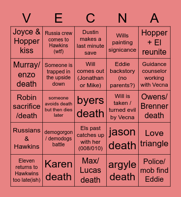 ST volume 2 Bingo Card
