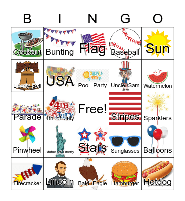 Patriotic Bingo Card