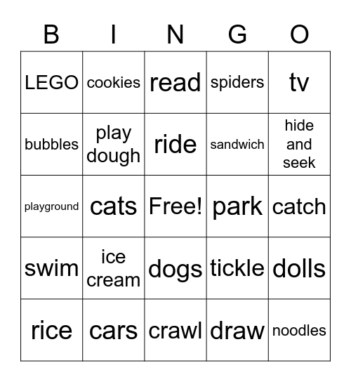 Siblings Bingo Card