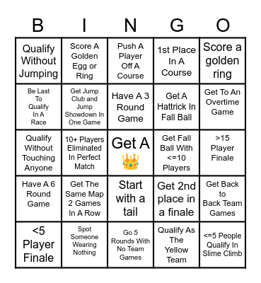 Fall Guys Fercho Bingo Card