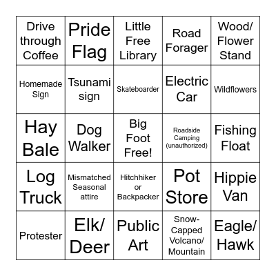 North West Bingo Card