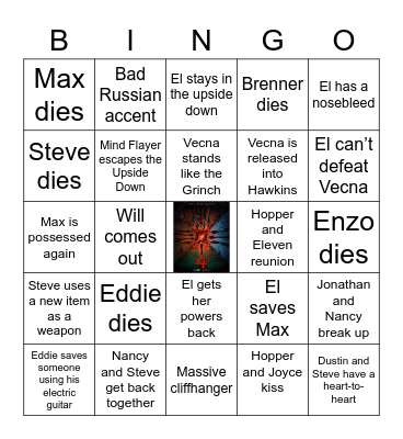 Stranger Things S. 4 V. 2 Bingo Card