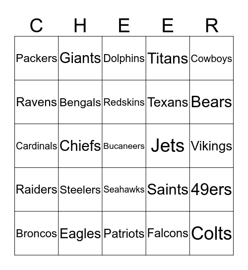 Football Bingo Card