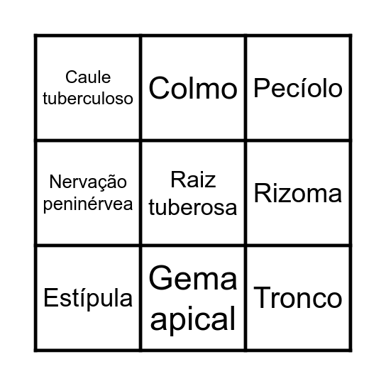 Bingo dos vegetais Bingo Card