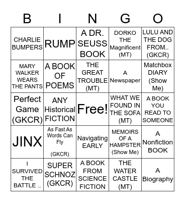 FIFTH GRADE BINGO Card