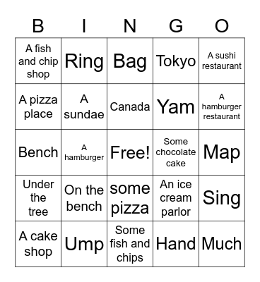 Class 4 Lesson 12 Review Bingo Card