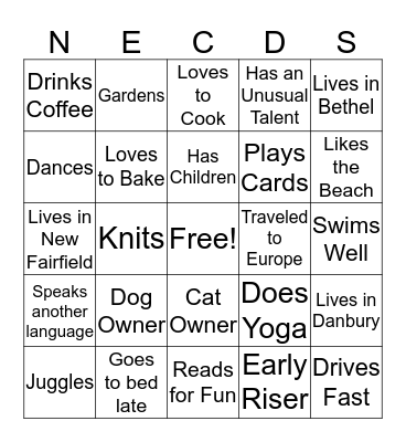 Getting to Know Each One Another Bingo Card